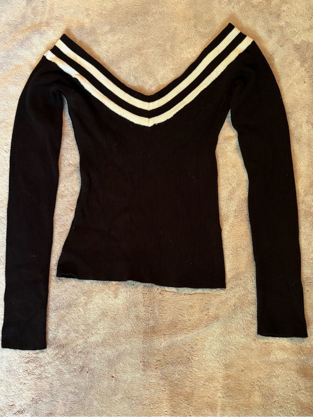 off-houlder dynamite black sweater